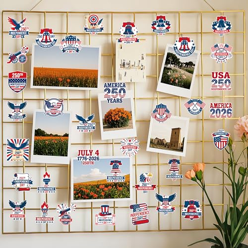American 250 Stickers, Patriotic Decals for 250th Anniversary Party - color: 250th Anniversary