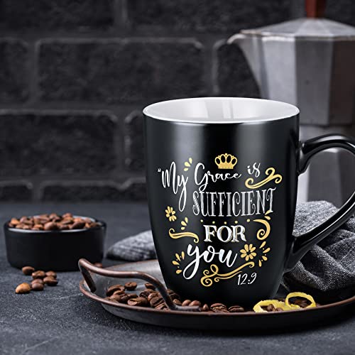 Jinei 4 Pcs Christian Coffee Mugs for Women Men, Bible Verse Gifts 12 oz
