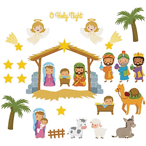 Yinder 26 Pcs Nativity Scene Magnets, Xmas Refrigerator Magnets, Classic - style: Classic