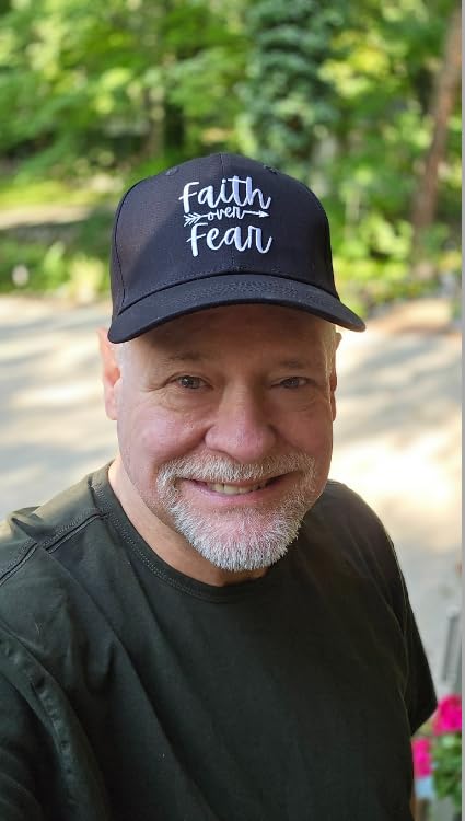 Faith Over Fear Christian Hats, Embroidered Baseball Caps for Adults - color: Black White