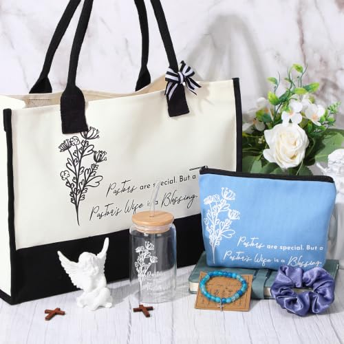 7 Pcs Pastor's Wife Appreciation Gifts Christian Set,Blue - color: Blue