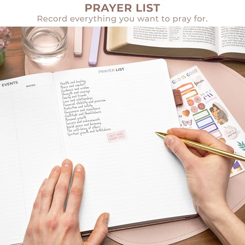 Clever Fox Prayer Journal with Prompts, Bible, Women, Teen, B5 Rose Gold - color: Rose Gold, size: Smaller than A4 (7" x 10")