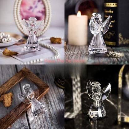 3'' Crystal Guardian Angel Figurine Gift For Women Christmas Angel Statue - style: Clear Angel