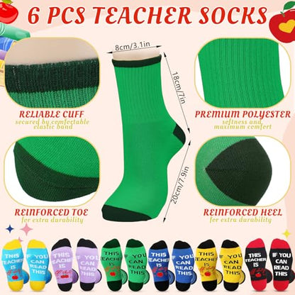 Funnymoom 24 Pcs Teacher Appreciation Gift from Students 2026 End of Year Thank You Gifts Bulk 24 oz Plastic Tumbler Cup Makeup Cosmetic Bag Crew Sock Keychain for Retirement - style: Vibrant