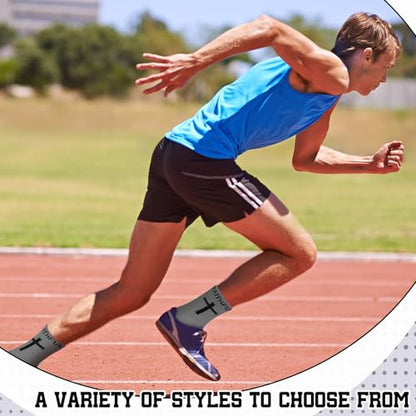 Glitopper 6 Pairs Cross Grip Soccer Socks US 6-13 christian - color: 3 Colors, style: Motivate