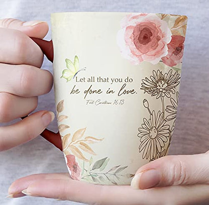 BTaT- Christian Coffee Cups, Set of 6, 12 oz, Bible Verse Mugs, Christian Mugs, Scripture Coffee Cups - size: 6 Count (Pack of 1)