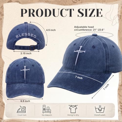6/12 Pack Christian Hats Bulk for Men Women - style: Cross 4