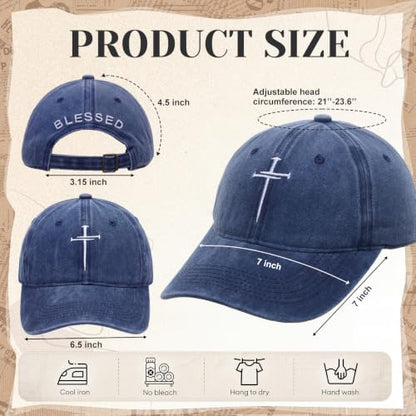 6/12 Pack Christian Hats Bulk for Men Women - style: Cross 4