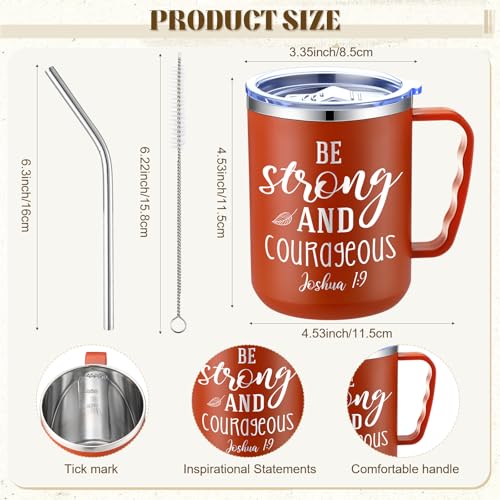 Patelai 18 Pcs 17 oz Christian Mug with Lid Straw Bible Verse Classic - style: Classic