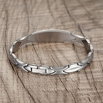 LinnaLove Bible Verse Bracelet - 316L Stainless Steel Silver Religious Gift for Her - style: Within Her - Psalm 46:5