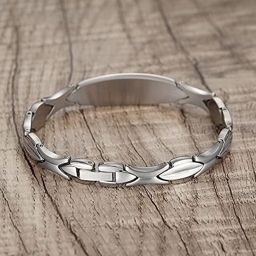 LinnaLove Bible Verse Bracelet - 316L Stainless Steel Silver Religious Gift for Her - style: Seek & Find - Matthew 7:7