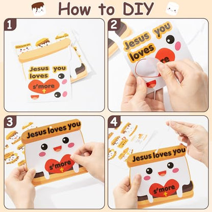 ANGOLIO Marshmallow Religious Crafts for Kids - 123Pcs Christian Smores Kit - style: Marshmallow, Smores