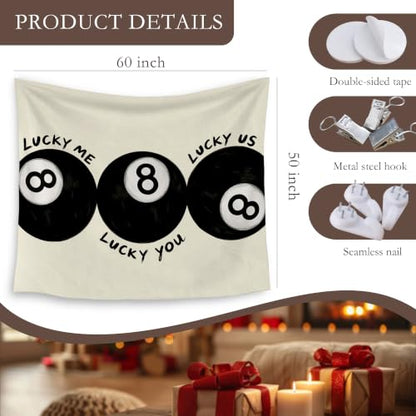 HUGANE Lucky 8 Ball Tapestry Wall Decor 50x60 Inch - color: colour-06