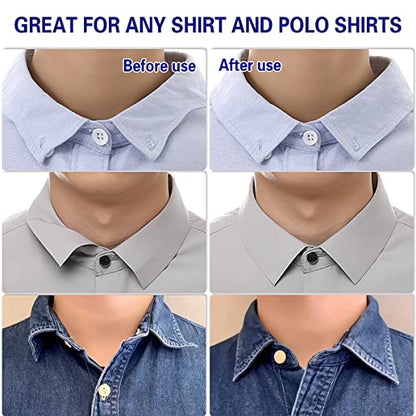 Collar Stays for Polo Shirts, No Curl Collar Polo Shirt Collar Stays, Polo Shirt Collar Fixed Great for Any Shirt with Collar - color: 60 Pcs