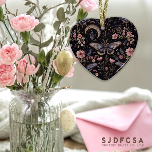 Vintage Floral Butterfly Ornament, Dark Academia Floral Botanical Hanging Ornaments for Christmas Tree Holiday Party Decorations, Gothic Butterfly Flower Decorative Ornaments Keepsake TCP - color: Butterfly