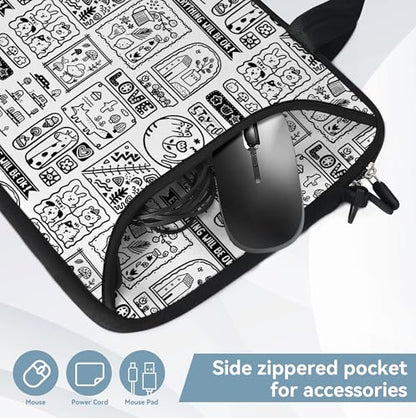RICHEN 10 inch Messenger Bag Carrying Case with Handle Accessory Pocket Fits 7 to 10-Inch Laptops/Notebook/Kids Tablet (7-10.2 inch, Animal Cartoon) - color: Animal Cartoon, size: 7-10.2 inch