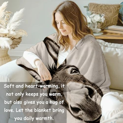 Funny Donkey Blanket Gifts for Women Kids - color: Donkey, size: 50"x60"