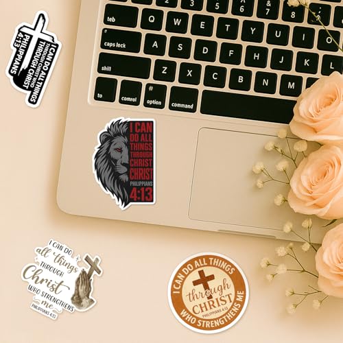 4 Pcs Christian Stickers - Bible Verse Waterproof Vinyl Decals - color: Bible Verse Christian Stickers