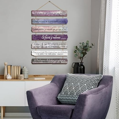 Yookeer 7 Tier Christian Wall Art Bible Verses Purple Spanish Style - color: Purple, style: Spanish Style