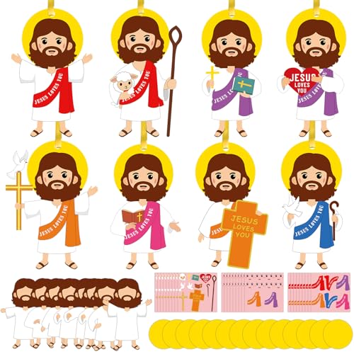 Frienda 48 Sets Christmas Crafts Paper Jesus Loves You - style: Jesus Loves You