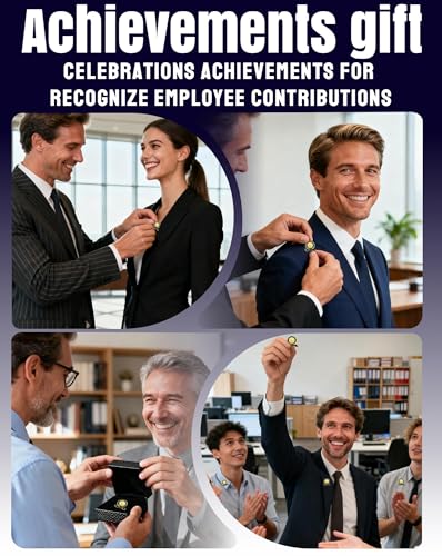 24 Pack Employee of the Month Lapel Pins - Recognition Excellence Service Appreciation Awards for Team Staff - Perfect for Employee of the Month Board