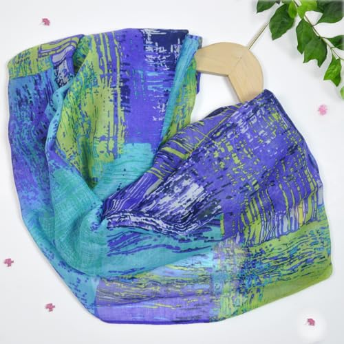 Jersey Knit Infinity Scarf Colorful Head Wrap for Travel - color: Color-b04