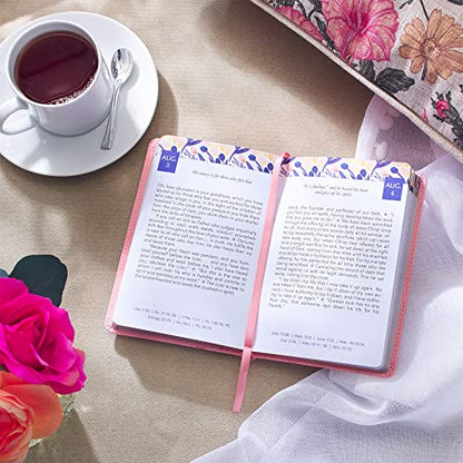 Daily Light For Women Classic Collection of 366 Devotional Scripture Readings from ESV Bible - Pink Faux Leather Flexcover Gift Book for Women w/Ribbon Marker, Gilt-Edge Pages