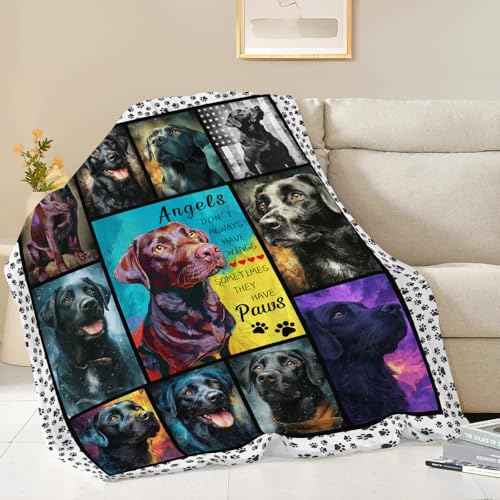 Chocolate Labrador Throw Blanket Black Labrador Puppy Stuff Gifts for Dog Lover Kids Girls Boys Adults Women Men Soft Cozy Warm Plush Fluffy Fuzzy Fleece Blanket 50''X60'' - color: Black Labrador, size: 50''x60''