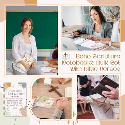 Supervitae 12 Pack Christian Journals Notebooks Gifts for Women,Boho - style: Bohemian