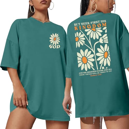 Christian Shirts for Women Jesus Shirt Christian Graphic Tees - color: Green, size: XX-Large