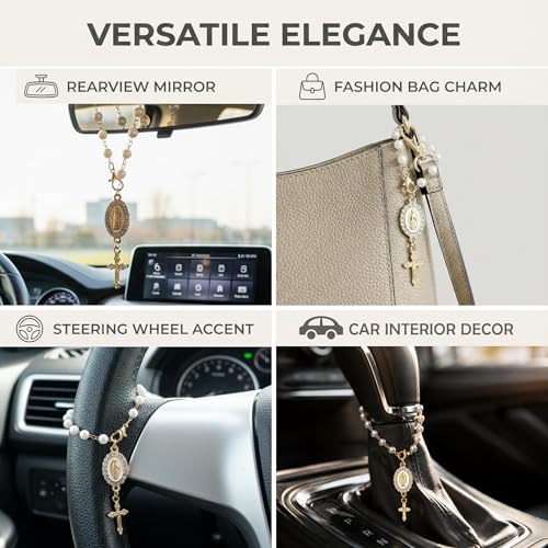 Car Rosary for Car, Steering Wheel Charm, Steering Wheel Rosary Charm - style: A