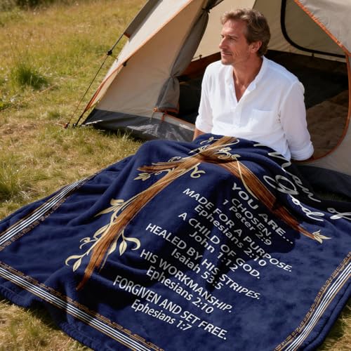 Christian Gifts for Men, Pastor Gifts - Blanket with Bible Verse 60"x50" - size: Christian Men