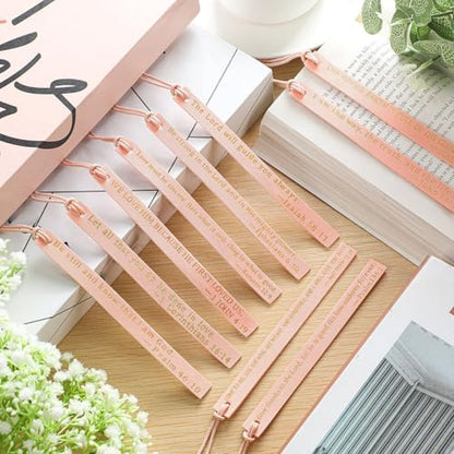 Skyygemm 10 Pcs Christian Bookmarks Christmas Gift for Women, Pink - color: Pink