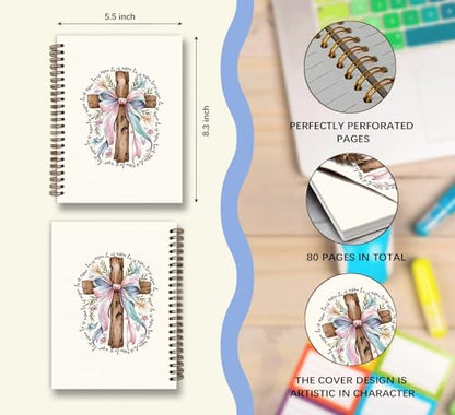 Dejfel Bow Christian Notebook Journal for School Supplies Women Girls - color: christain bow