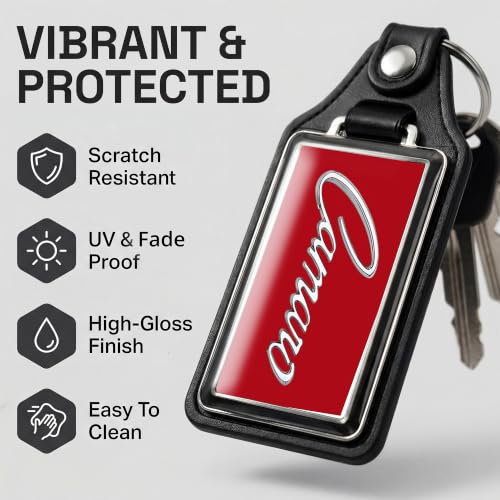 Brotherhood Car Key Chain for Camaro - Classic Models Keychain - color: Red 69 Script