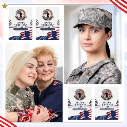 Quelay 30 Sets US Female Soldier Veteran Pins Bulk with Cards Women Veterans Day Lapel Pin Badge Brooch Patriotic American Flag Military Pins Thank You Veteran Gifts Army Gifts for Women - style: Us Female Soldier