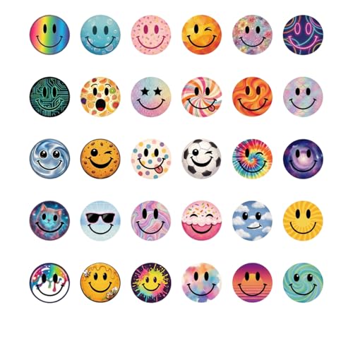 Smiley Face Stickers for Kids, 50 Pcs, 2.12 Inch Large Waterproof - color: Multicolor