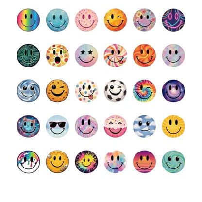 Smiley Face Stickers for Kids, 50 Pcs, 2.12 Inch Large Waterproof - color: Multicolor
