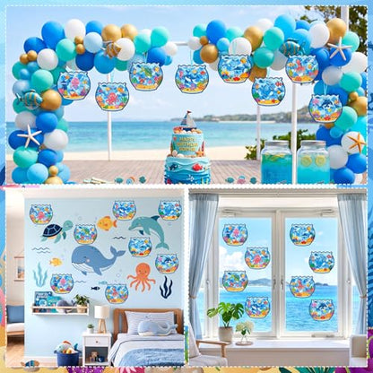 Eersida 32 Pcs Summer Suncatcher Craft Kit DIY Stained Glass - style: Summer
