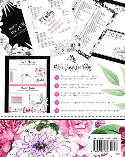 Bible Verses for Today - Daily Prayer Journal for Women and Daily Bible Study for Women with Bible Verses for 365 Days: 37 questions to help you ... chrisitian bible study books and notebooks)