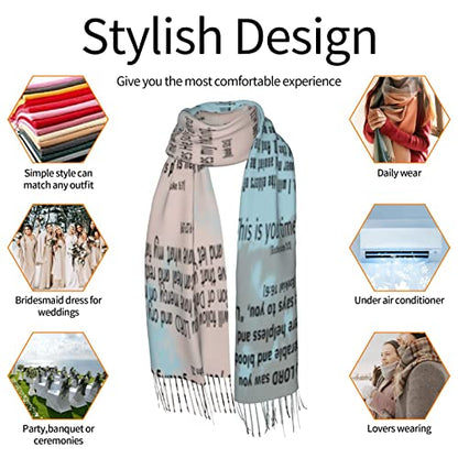 Prayer Healing Inspirational Scripture Bible Verse Religious Scarf Pashmina Shawls Wraps Dress Wedding Bridal Scarves