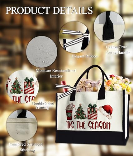 Aesthetic Canvas Tote Bag for Women Girls, Large Tote Bag for Friends Colleagues Leader Manager, 17 x 11.8 x 7 inches - color: Maroon