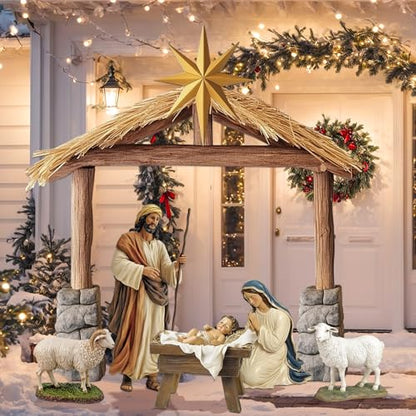 6 Pcs Christmas Nativity Scene Set 81" Tall Outdoor Nativity Scene