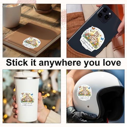 [3PCS] Consider How The Wildflowers Grow Sticker Luke 12: 27 Christian Church Wildflower Butterfly Faith Vinyl Decal for Laptop Water Bottle Bible Journal Gifts for Women Men Believers - color: Jesus is King Sticker
