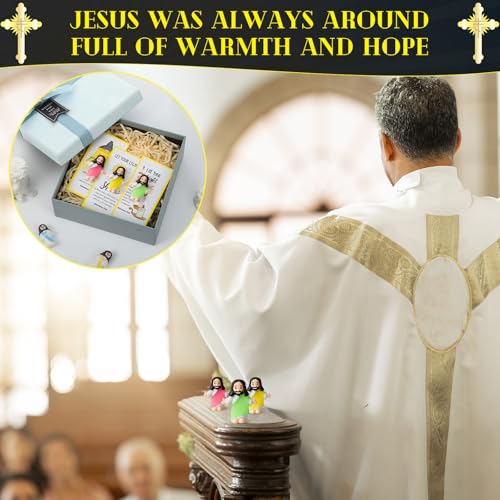 CroBlissful 100 Sets Mini Jesus Figurines Glow in Dark, Open Your Arms - style: Open Your Arms