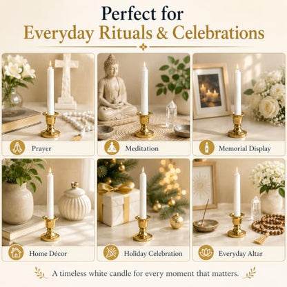 Dinil White Spell Candles, 4 Inch Mini Chime Candles, Set of 20 - color: White, size: 20 Pack