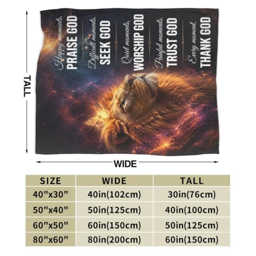 Lion of Judah Blanket, Christian Gift for Men, Faith Throw Blanket - color: Lion Galaxy