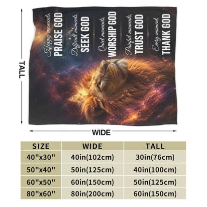 Lion of Judah Blanket, Christian Gift for Men, Faith Throw Blanket - color: Lion Galaxy