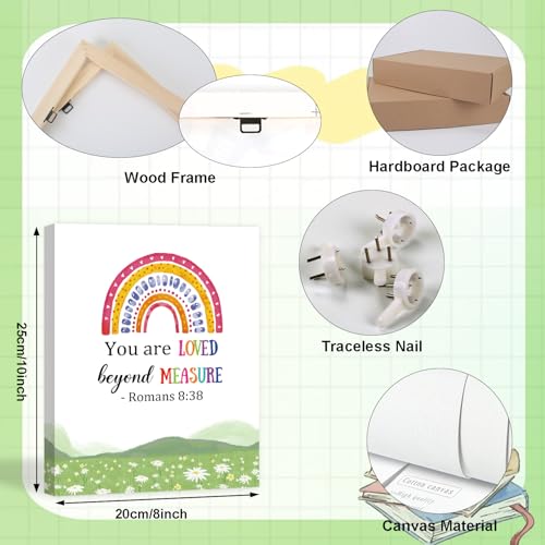 HOURIA Framed Kids Rainbow Religious Christian Wall Art (6pcs,8“X10” - color: Bible wall art, size: 8X10inches