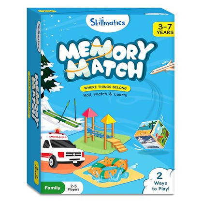 Skillmatics Memory Match – Where Things Belong, Fast Matching Board Game